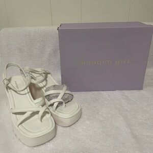 Madden Girl Cream Platform Sandals